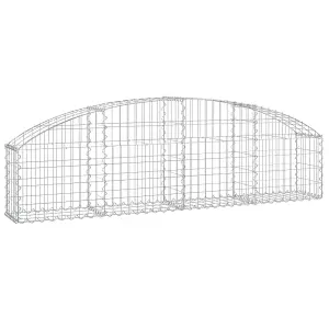 Berkfield Arched Gabion Basket 200x30x40/60 cm Galvanised Iron