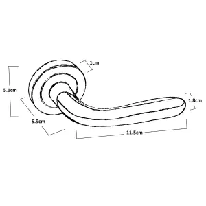 Pearl Door Handles Latch Lever on Rose - Chrome 120mm