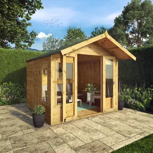 Mercia Sussex 8x8 ft with Double door & 4 windows Apex Wooden Summer house