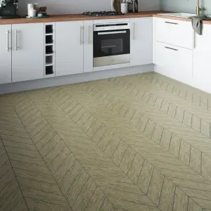 House of Mosaics Chevron Natural Matt Oak effect Porcelain Wall & floor Tile Sample