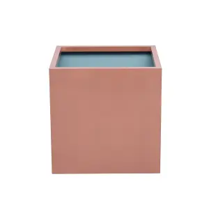 Primrose Frost and Rust-Resistant Outdoor Zinc Square Cube Planter in a Copper Finish 30cm