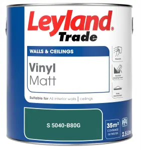 Leyland Trade Vinyl Matt Walls & Ceilings Emulsion Paint (S 5040-B80G) 2.5L