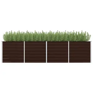 Berkfield Garden Raised Bed Brown 320x80x77 cm Galvanised Steel