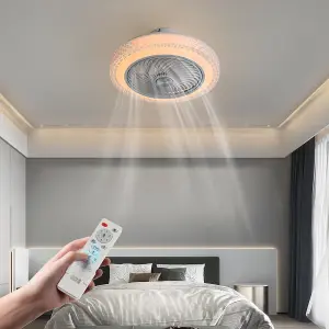 Smart Ceiling Fan with LED Dimmable Light and Remote Control 6 Speed 3 Color Temperatures