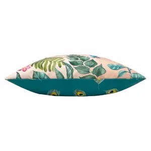 Evans Lichfield Peacock Printed UV & Water Resistant Outdoor Polyester Filled Cushion