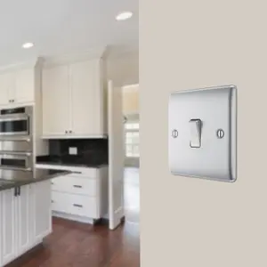 BG 16A 2 way 1 gang Light switch Matt Steel effect