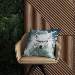 White Wolf Splashart Outdoor Cushion 45cm x 45cm