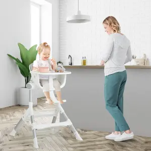 Costway Adjustable Baby High Chair Newborn Feeding Chair w/ 5 Heights Removable Tray