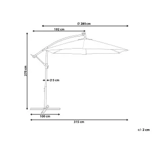 Cantilever Garden Parasol with LED Lights 2.85 m Grey CORVAL