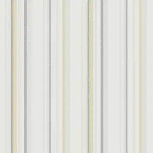 Galerie Country Cottage Grey Yellow Multi Stripe Smooth Wallpaper