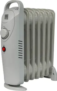 KNIGHT 7 Fins 700W Oil-Filled Radiator Heater White Colour with Thermostat, Overheat Protection, Power Switch, for indoor use