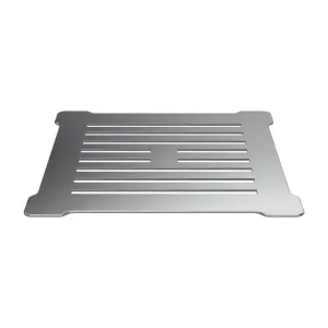 Resin Slimline Shower Tray Grill Waste - Black with Chrome Top