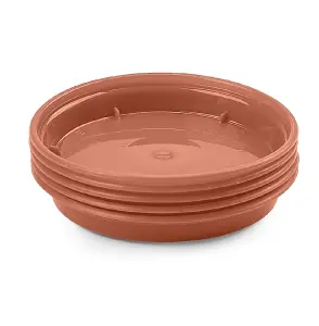 Pack of 5 Plant Pot Saucers Plastic Terracotta Colour for 5 & 6 Inch Pots