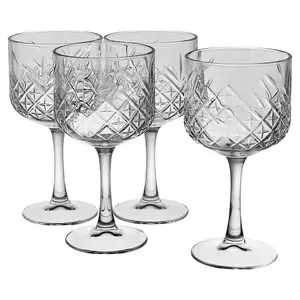 Queensway Home & Dining 500ml Large Cocktail Drinking Glasses Wine Martini Long Stem Set of 4