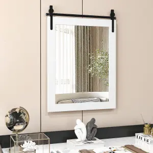 Costway Wall Mounted Mirror Vanity Make Up Farmhouse Wall Mirror Rectangle Decorative