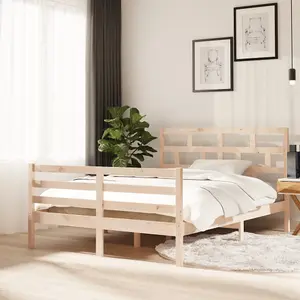 Berkfield Bed Frame Solid Wood Pine 140x200 cm