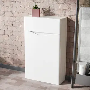 Nes Home Merton 500mm Modern Back To Wall WC Unit BTW Bathroom Furniture White