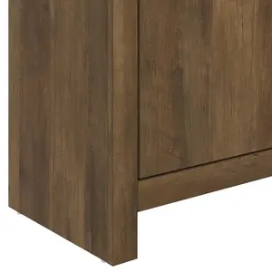 Ellani Cubbot 116Cm Wide 2 Door 3 Drawer Sideboard Knotty Oak