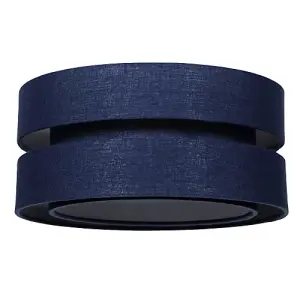 Contemporary Quality Blue Linen Fabric Triple Tier Ceiling Pendant Light Shade