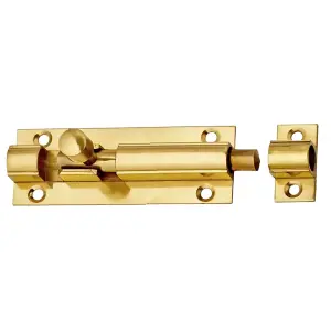 Brass Barrel Bolt 3" Slide Lock 2 PACK - Security Door Locking Screws