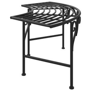 Berkfield Tree Bench 113 cm Black Steel