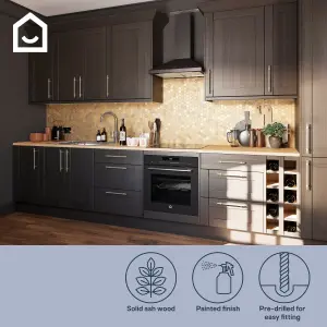 GoodHome Verbena Matt charcoal Glazed Cabinet door (W)300mm (H)715mm (T)20mm