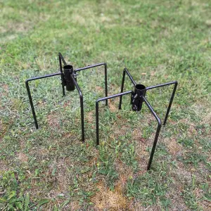 Set of 2 Bird Feeding Station Stabiliser Stand Bases (Brown)