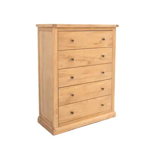 Lucca 5 Drawer Chest of Drawers Brass Knob