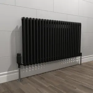 Nes Home 1145 X 600 mm Double Column  Matte Black Radiator