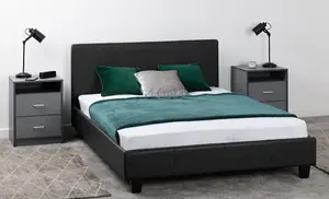 Prado 4ft6 Double Bed Frame in Black Faux Leather