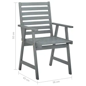 Berkfield Outdoor Dining Chairs 3 pcs Grey Solid Acacia Wood