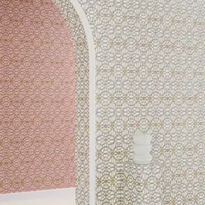 Versace La Scala Del Palazzo Geometric Wallpaper - Cream and Gold- 37049-2 - 10m x 70cm