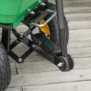 Outsunny 75L Garden Cart Trolley Dump Wheelbarrow Trailer Truck 4 Wheels Green