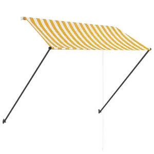 Berkfield Retractable Awning with LED 250x150 cm Yellow and White