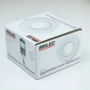 Arlec Single Adjustable Downlight White Finish