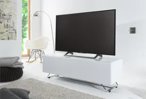 Chromium TV-Stand with 1 Flap White CRO2-1200CPT-WH