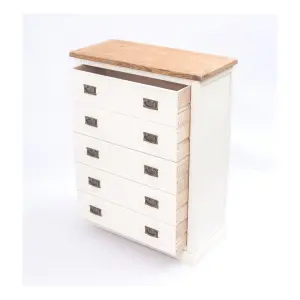 Cosenza 5 Drawer Chest of Drawers Bras Drop Handle