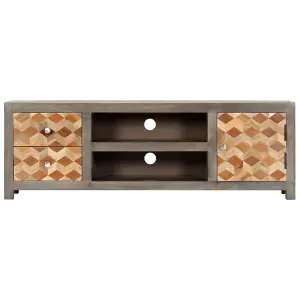 Berkfield TV Cabinet Grey 120x30x40 cm Solid Mango Wood