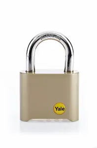 Yale Brass Effect Combination Padlock 50mm, suitable for gates & garage - Y126/50/127/1