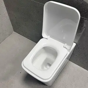 Java Ceramic Square Back to Wall Toilet Pan with Soft Closing Seat