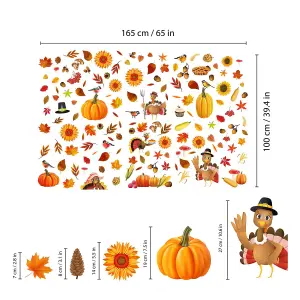 Walplus Autumn Leaves With Thanksgiving Turkey Window Clings Rooms Décor