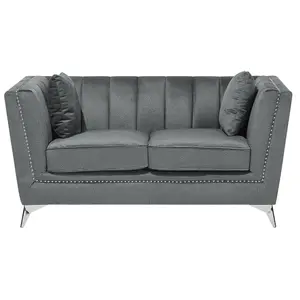 Beliani Modern Velvet Sofa Set Grey GAULA