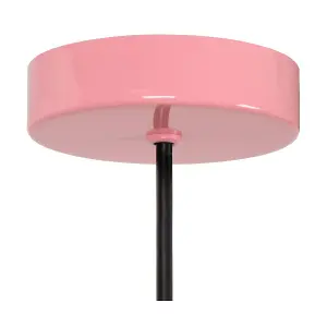 Lucide Macarons Retro Pendant Light 24.5cm- 1xE27 - Pink