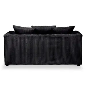 Chicago Jumbo Cord 2 Seater Sofa Black