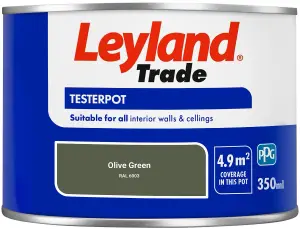 Leyland Trade Vinyl Matt Walls & Ceilings Emulsion Paint Olive Green (RAL 6003) 350ml Tester