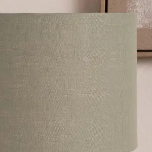 40cm Sage Green Linen Drum Cylinder Lampshade