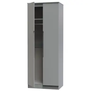 Milan Ready assembled Modern Grey Tall Double Wardrobe (H)1970mm (W)770mm (D)530mm