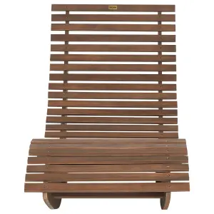 Sun Lounger Wood Dark Wood BRESCIA