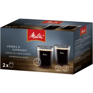 Melitta 6761116 Double-Walled Espresso Glass 80ml, Pack Of 2