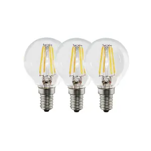 Harper Living 4.5 Watts E14 LED Bulb Clear Golf Ball Cool White Dimmable, Pack of 3